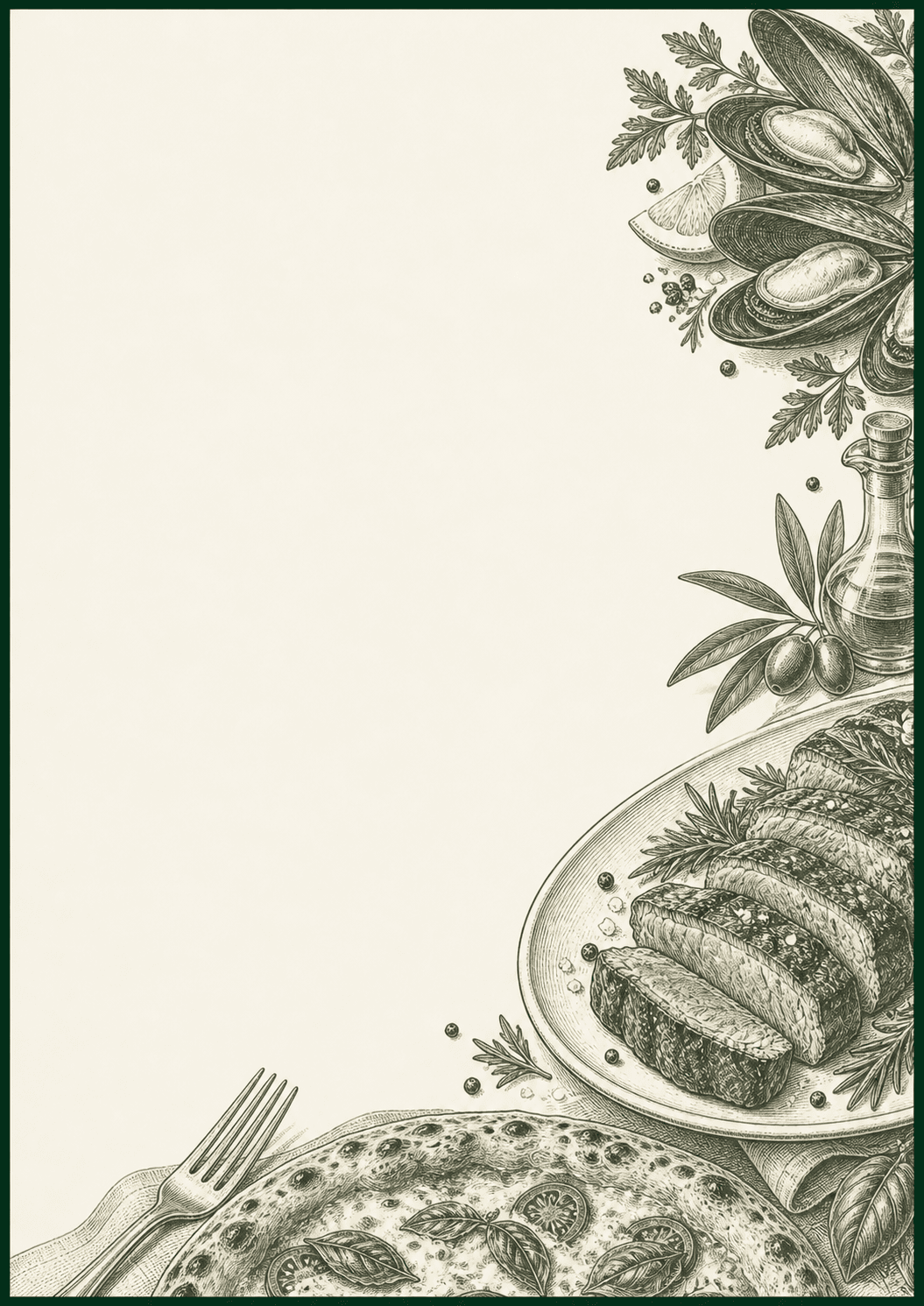 花园夜宴餐食插画背景